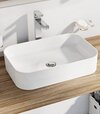 Umývadlo Ceramic Slim R 55, bez otvoru pre batériu, bez prepadu, biela