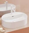 Umývadlo Ceramic Slim Shelf O 55, s otvorom pre batériu, s prepadom, biela