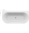 Vaňa Ypsilon Wall 178x86, voľne stojaca, Smoke Grey/biela, krytka prepadu a odtoku biela