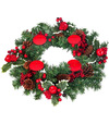 Veniec MagicHome Vianoce, adventný, červený, 41cm