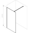 Walk-In Air Wall 120, čierna+transparent