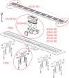 Žľab podlahový Simple s okrajom pre perforovaný rošt 650mm
