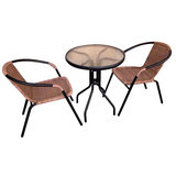 Alesia set balkónový stôl hnedý 70x60cm + 2x stolička