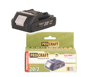 Batéria akumulátorová Procraft 20V Li-ion 2000mAh 20/2A