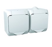 CEDAR IP44 2-zásuvková WDE000522 biela-clonk