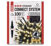 Connect System (C) Standard - cencúle 2,5mx0,9m/100LED teplá biela, čierny kábel (D1CW01)