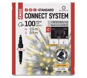 Connect System (C) Standard - cencúle 2,5mx0,9m/100xLED teplá/studená biela, transparentný kábel (D1CN01) 80x svieti, 20x bliká