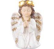 Dekorácia MagicHome Anjel modliaci LED polyresin na hrob 11,5x7,5x15,5 cm