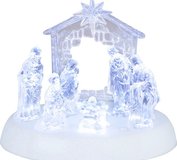 Dekorácia MagicHome Vianoce, betlehem, 7x LED, 3xAAA, akryl, 19,5x14x17,5 cm