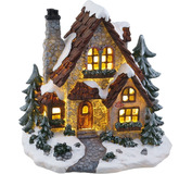Dekorácia MagicHome Vianoce, Chalúpka LED, 3xAA, 22,5x17,5x21cm
