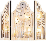 Dekorácia MagicHome Vianoce, Jelene, 8xLED teplá biela, 2xAAA, IP20, 9x8x38cm