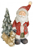 Dekorácia MagicHome Vianoce Santa s veveričkou a stromčekom 1Led