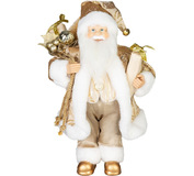 Dekorácia MagicHome Vianoce, Santa, textil, zlatý, 28x37x80cm