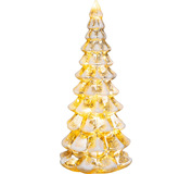 Dekorácia MagicHome Vianoce, Stromček, 15xLED teplá biela, 2xAA, IP20, 14x34cm