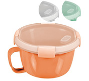 Dóza Curver® 900ml s uškom otvárateľné veko s rúčkou mix farieb mint/sivá/broskyňová hrnček 170x100mm