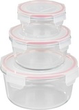 Dóza MagicHome sada 3ks, sklenená, okrúhla s vekom, 370/800/1500 ml