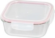 Dóza MagicHome, štvorcová, 1200 ml, s vekom, Clip, sklenená