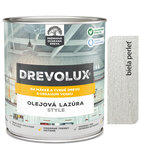 Drevolux Style dekoračná a ochranná lazúra na drevo s voskom biela perleť 0,75l