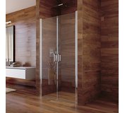 Dvere sprchové dvojkrídlové 95x190cm alu/číre sklo 6mm