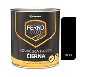 Ferro Color Efekt kováčska čierna - syntetická antikorózna matná farba 2v1 0,75l