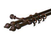 Garniža dvojitá so žabkami orech 240cm