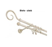 Garníža komplet 160cm 16mm II bielo-zlatá,koncovky Hák