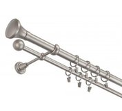 Garniža komplet 200cm 16mm II striebro matná,koncovky Luxor