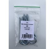 Hák stropný s vrútom 80mm biely zinok 6ks/bal.