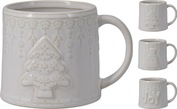 Hrnček vianočný 350ml porcelán biely mix