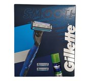 Kazeta darčeková Gillette Smooth - Strojček + 3x náhradná náplň + gél