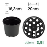 Kontajner sadbovací okrúhly 20cm 3l čierny