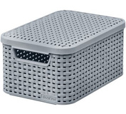 Košík s vekom Curver® STYLE S, sivý, s vekom, 19.8x29.1x14.2 cm