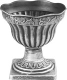Kvetináč Strend Pro Antik s podstavcom 30x30cm strieborný metalický efekt