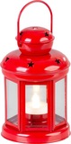 Lampáš MagicHome Vianoce červený s LED sviečkou teplá biela 10x15/20cm