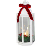 Lampáš MagicHome Vianoce, so stuhou, 3xLED teplá biela, 3xAAA, IP20, 16x14x38,5cm