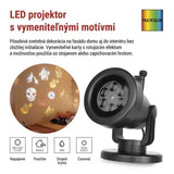 LED projektor dekoratívny 6 motívov, pre exteriér aj interiér