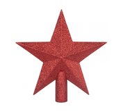 MagicHome Ozdoba hviezda červená na vianočný stromček, 20cm