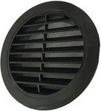 Mriežka vetracia okrúhla d200mm so sieťkou,čierna