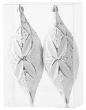Ozdoba MagicHome Vianoce 2ks strieborná 16cm