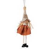 Ozdoba závesná strašiak 17x7x3,5cm oranžová