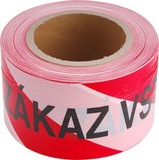 Páska výstražná ZÁKAZ VSTUPU 75mmx250m E červeno-biela