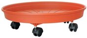 Podložka pod kvetináč ICS MARGHERITA 45cm okrúhla s kolieskami terakota