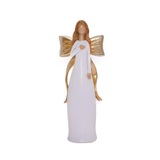 Postavička anjel s mašľou 19cm biela
