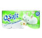 Q-Soft Toaletný papier Harmanček 3-vrstvový 8ks