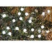 Reťaz MagicHome Vianoce Cherry Balls, 100LED studená biela, IP44, 8 funkcií, osvetlenie, L-9,90 m