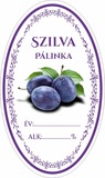 Samolepka na fľašu SLIVOVICA domáca ovál 16ks etikiet