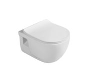 SAPHO WC závesné BRILLA, rimless, keramika, biele s wc sedátkom, 36,5x53cm