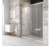 Sprchové dvere posuvné štvordielne BLDP4 170, satin+transparent