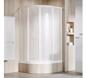 Štvrťkruhový sprchový kút štvordielny SKCP4 Sabina 90x90, biela+pearl