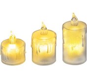 Sviečka MagicHome Vianoce sada 3ks LED teplá biela jednoduché svietenie 3,7x5/6,5/8cm